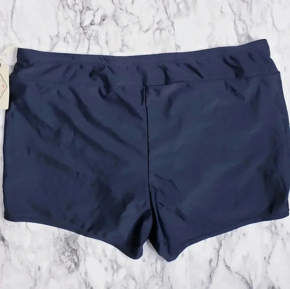 St. John's Bay Swim Short Bottom Color Black Built-In Brief - Picture 2 of 15